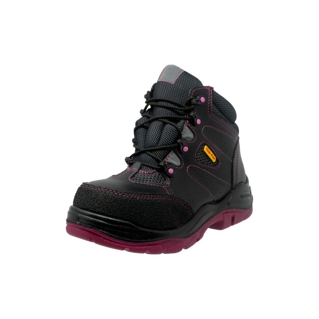 Bota de Seguridad Dieléctrica Borcegui Milenial Negro-Rosa para Dama