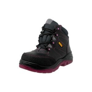 Bota de Seguridad Dieléctrica Borcegui Milenial Negro-Rosa para Dama