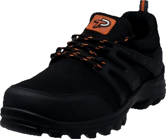Tenis industrial Indestructible negro de Ten-Pac con puntera de protección